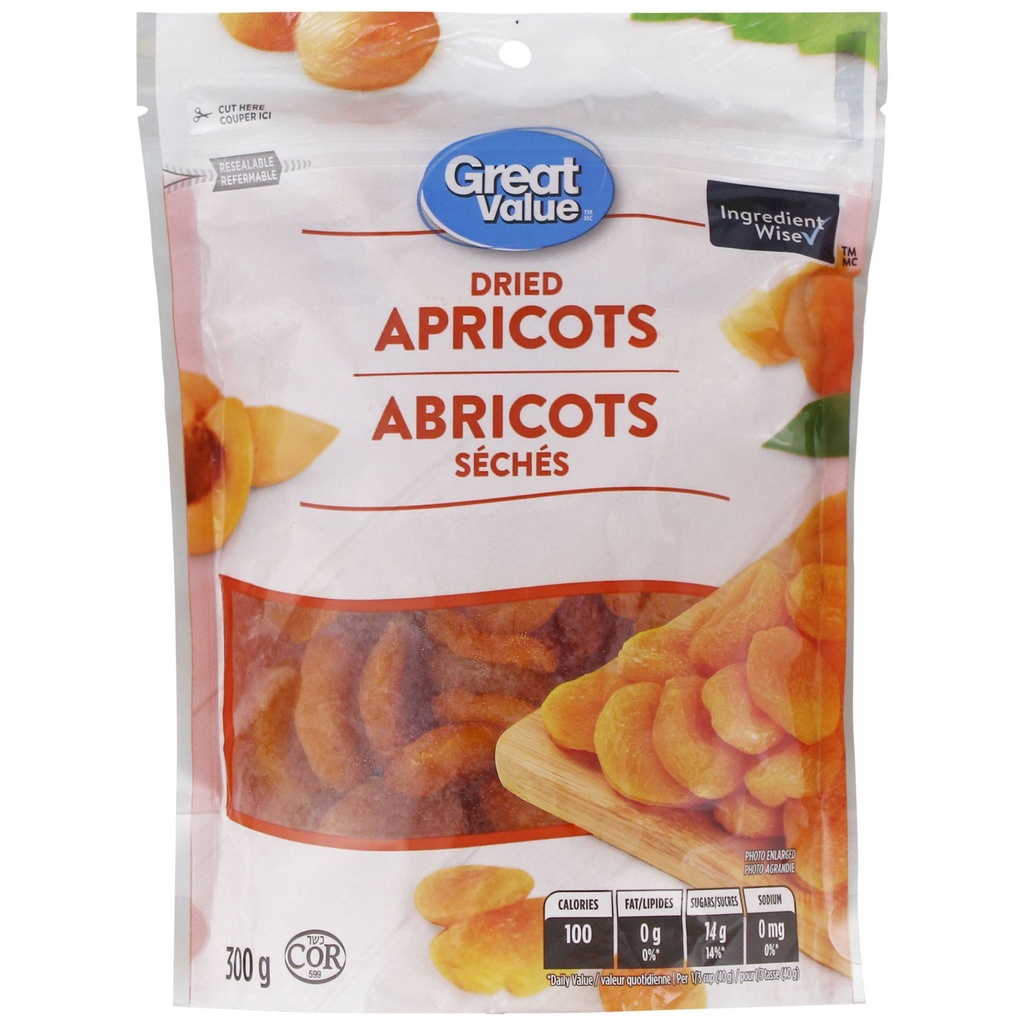 Abricots séchés Great Value 300g