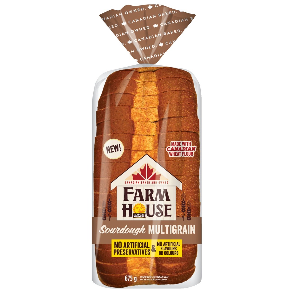Pain multigrains au levain Farmhouse, Sans agents de conservation, arômes ni colorants artificiels, 675 g