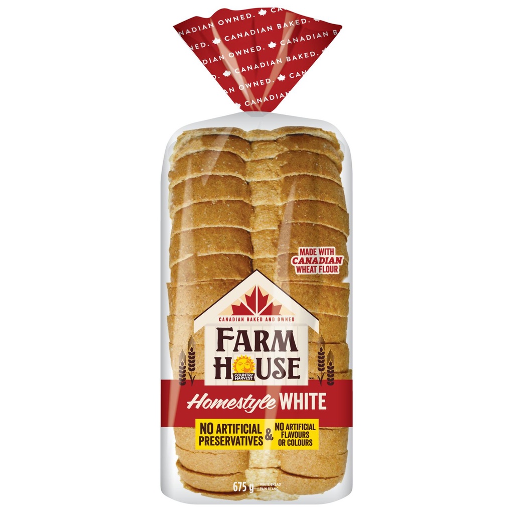 Pain blanc maison Farmhouse, Sans agents de conservation, arômes ni colorants artificiels, 675 g