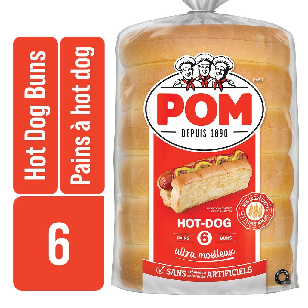 Pains à hot-dog ultra-moelleux POMᴹᴰ
