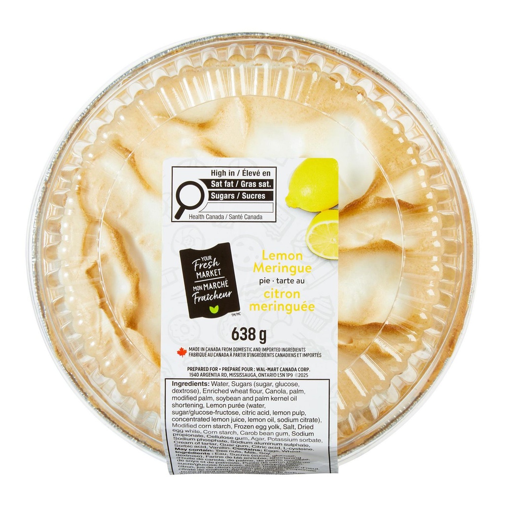 Tarte au citron meringuée Mon marché fraîcheur, 638g