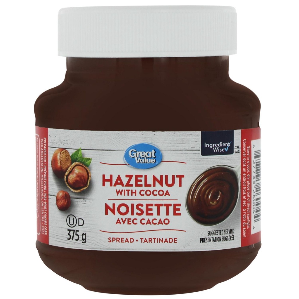 Tartinade noisette avec cacao Great Value