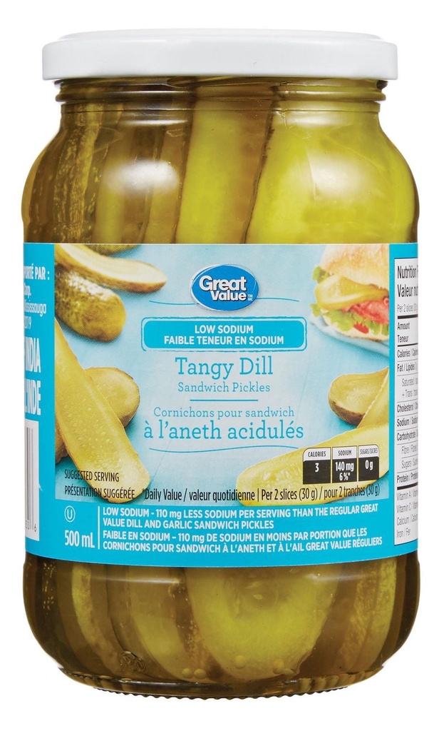 Great Value Cornichons pour Sandwich à l'Aneth Acidulés