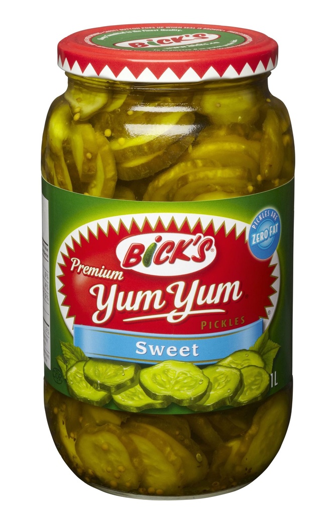 Bick’s cornichons Yum Yum sucrés 1L