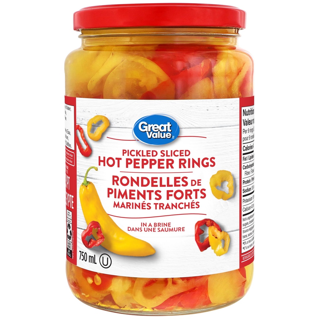 Great Value Rondelles de Piments Forts Marinés Tranchés