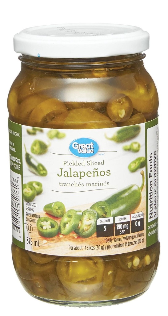 Great Value Jalapeños Tranchés Marinés