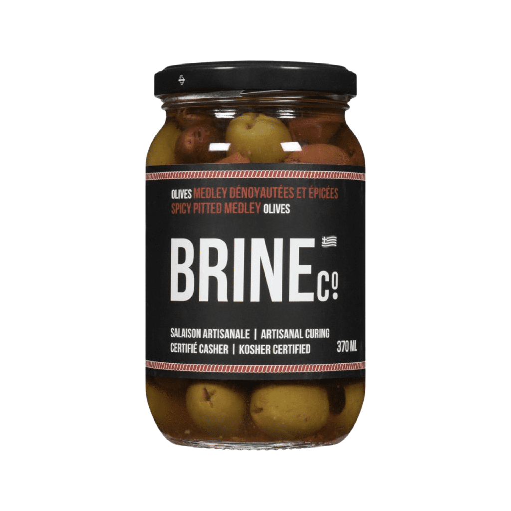 Brine Co Olives Medley Epicées Dénoyautées Bocal 370ML
