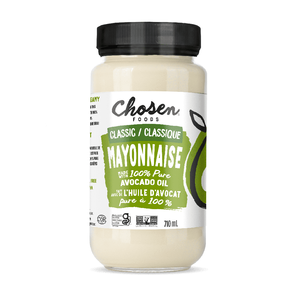 Chosen Foods Pot en verre de mayonnaise à base d'huile d'avocat classique 710 ml
