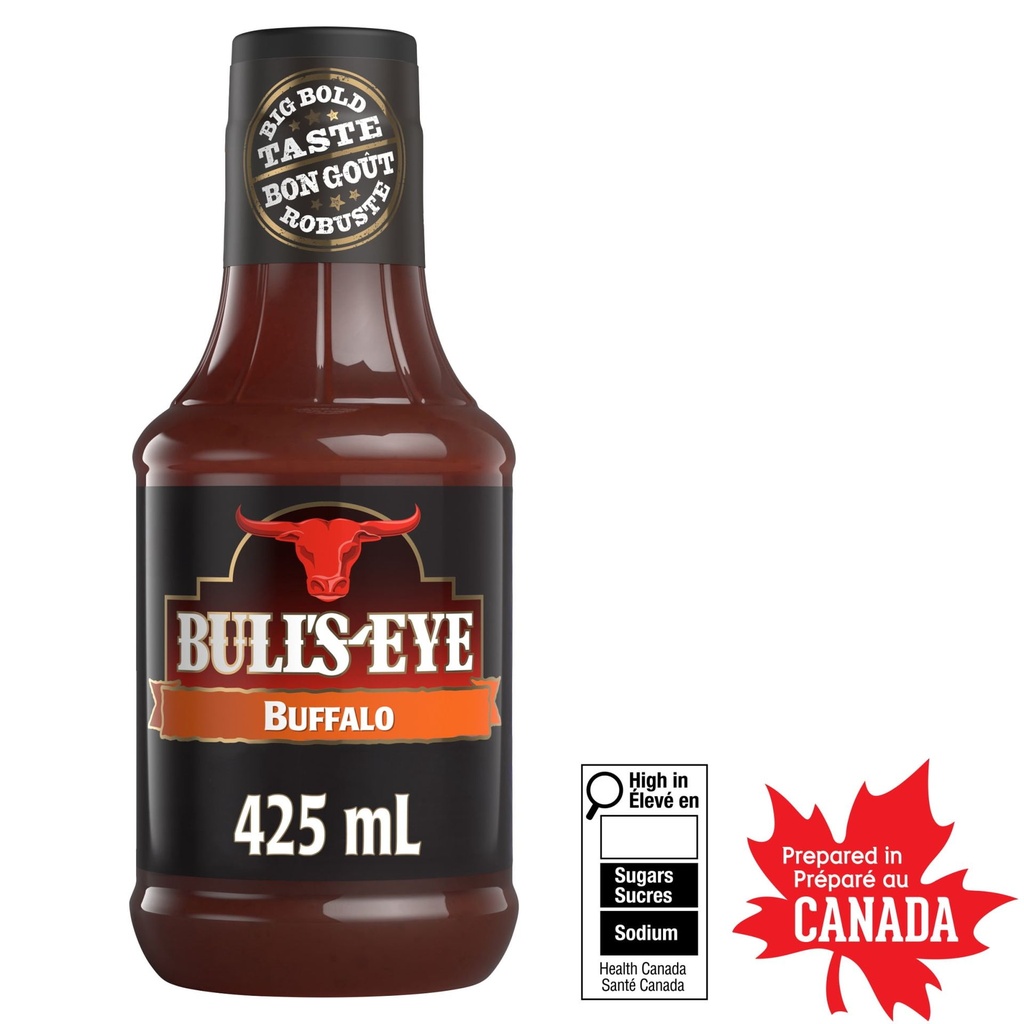 Bullseye Sauce BBQ Buffalo, 1 Bouteille, Pour Mariner Les Viandes Et Griller Facilement