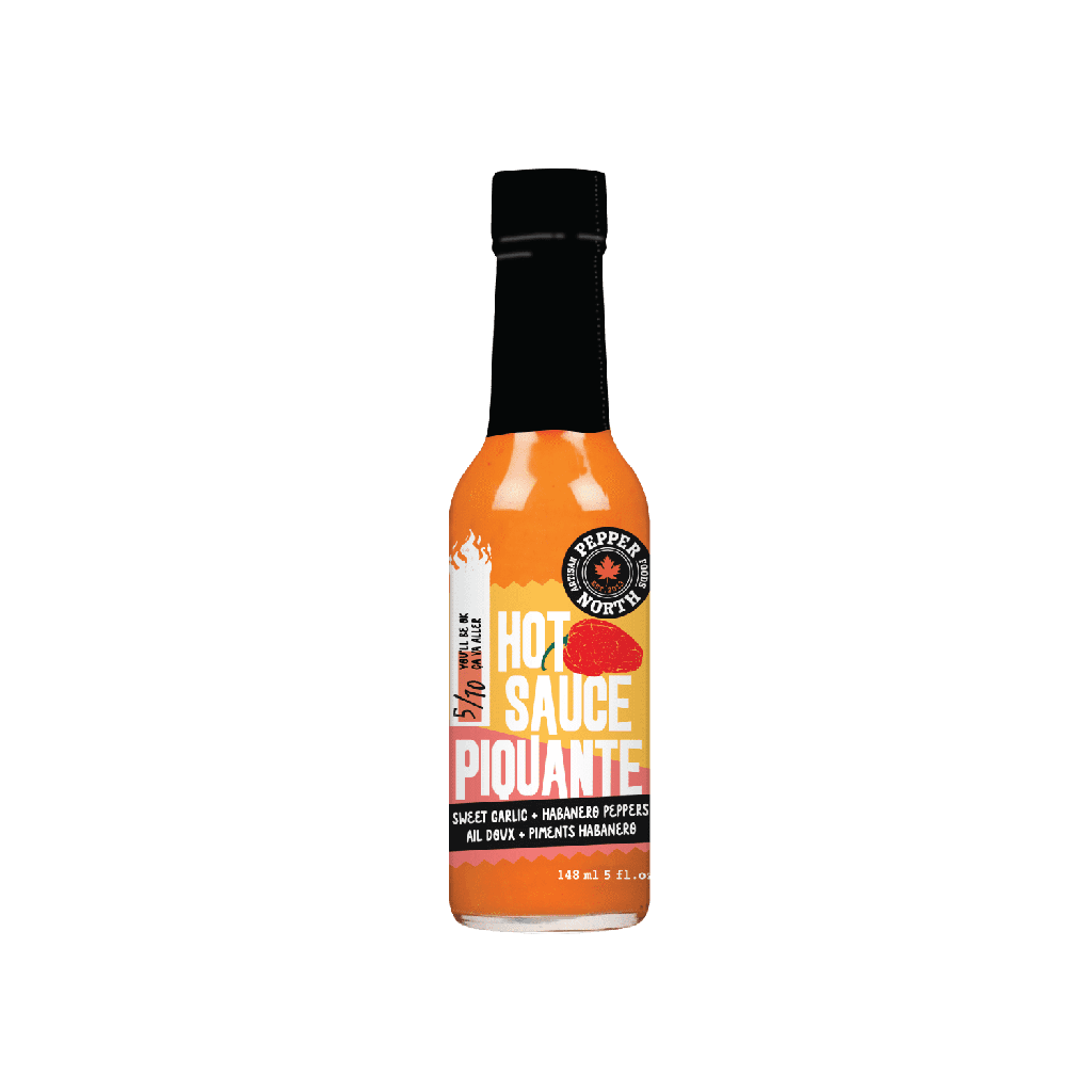 Sauce piquante au piment habanero Pepper North – Ail Doux, Fabriquée au Canada, 148 ml