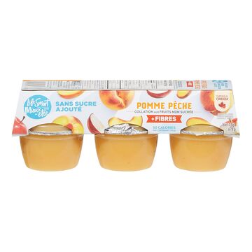 Collations de compote de pommes et pêches
