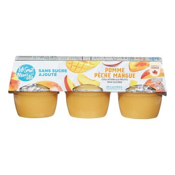 Mieux-Être Collations de compote de pommes, pêches et mangues