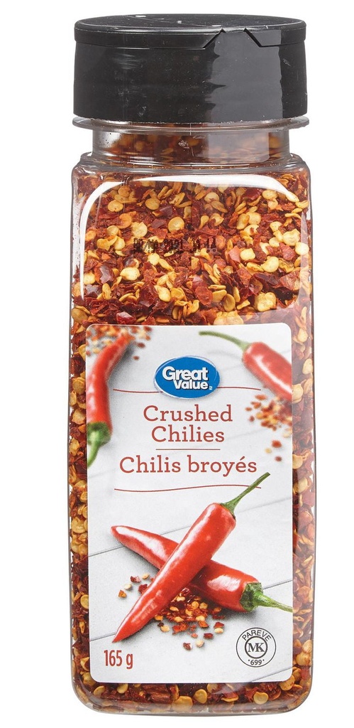 Chilis broyés de Great Value