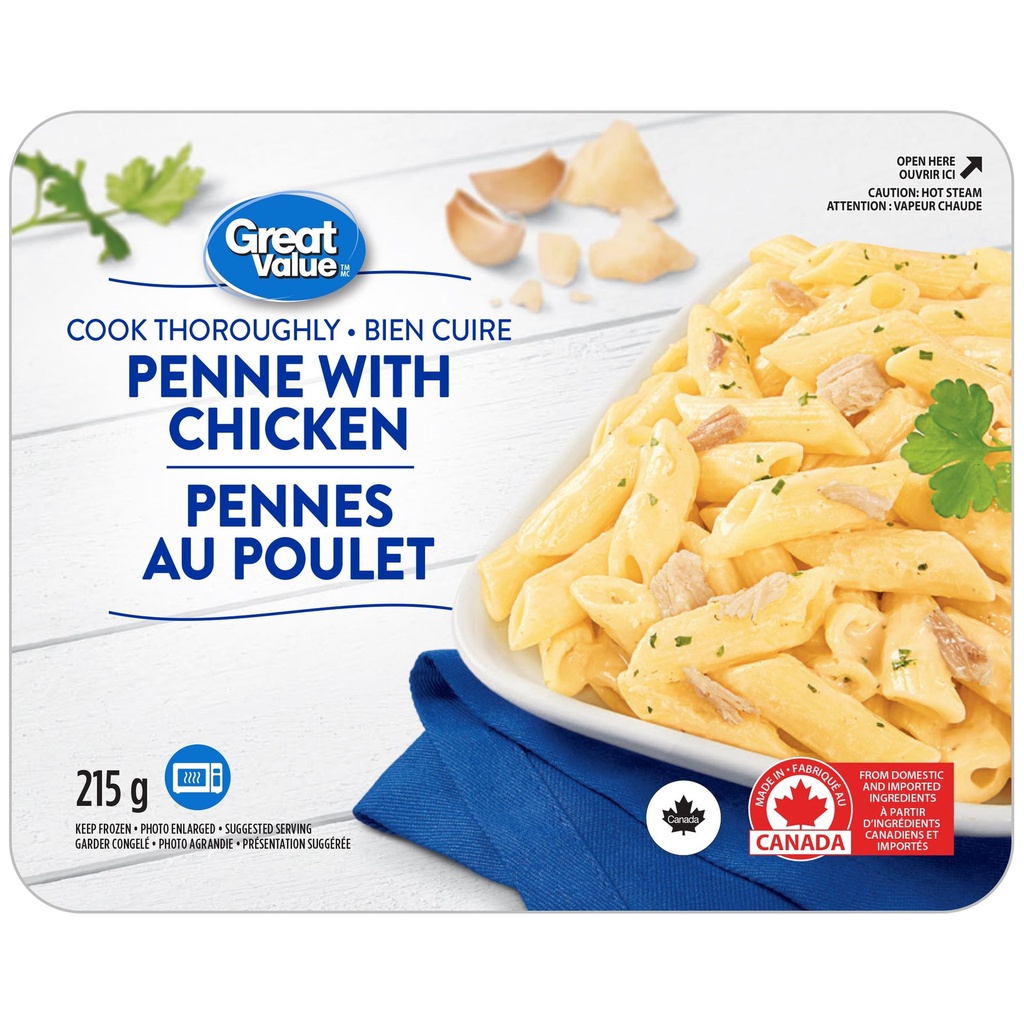 Pennes au poulet Great Value 215&nbsp;g
