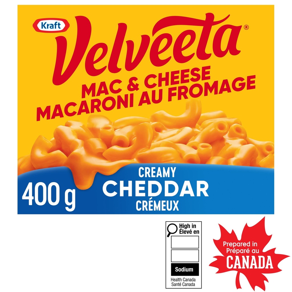 Kraft Macaroni Au Fromage Crémeux Au Cheddar Velveeta Deluxe, Boîte