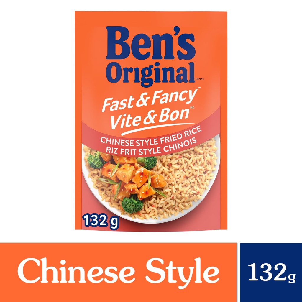 FAST & FANCY BEN'S ORIGINAL VITE & BON frit style chinois riz d'accompagnement, sachet de 132 g