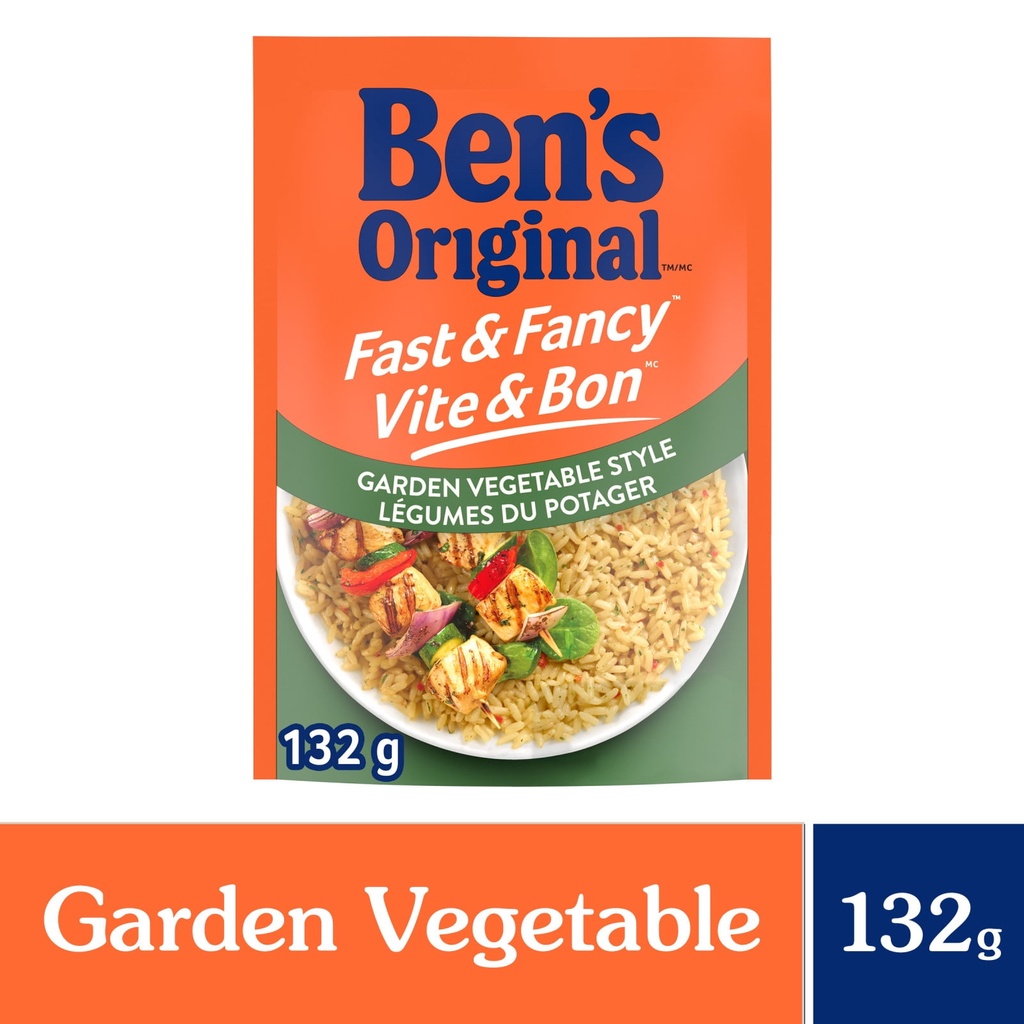 FAST & FANCY BEN'S ORIGINAL VITE & BON légumes du potager riz d'accompagnement, sachet de 132 g