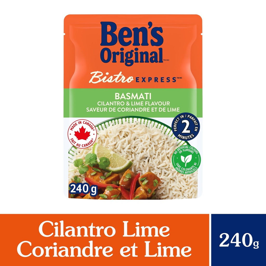 BEN'S ORIGINAL BISTRO EXPRESS basmati au citron vert et à la coriandre, riz d'accompagnement, sachet de 240 g