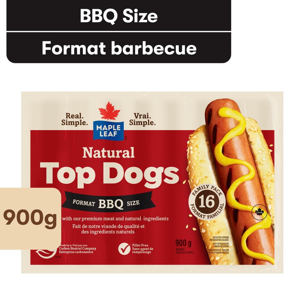 Saucisses fumées format barbecue format familial Maple Leaf 900 g