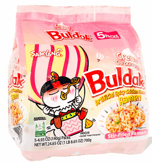 Samyang – Nouilles Buldak au Poulet Épicé (Crème Carbo)