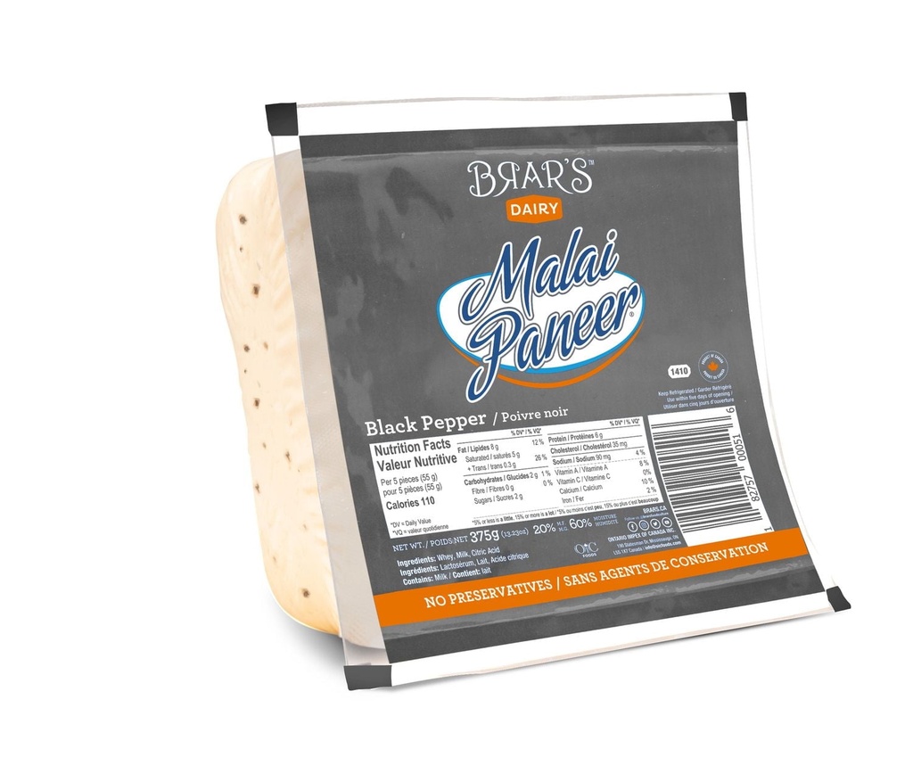 BRAR'S MALAI PANEER Poivre Noir