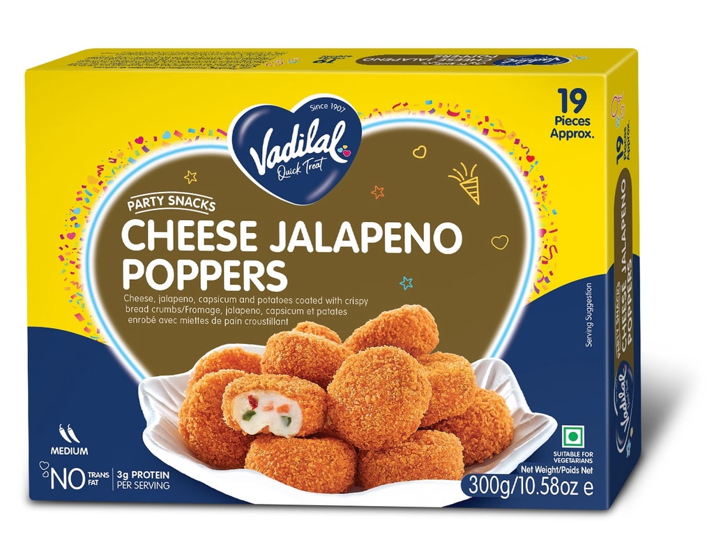 VADILAL Poppers au fromage et aux jalapenos Poppers au fromage et aux jalapenos