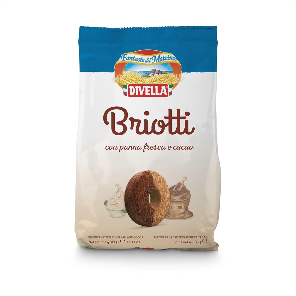 Divella Briotti Biscuits Italiennes avec crème at cacao - sac