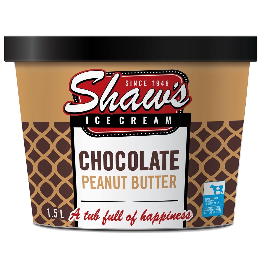 Shaw's Ice Cream Shaw's Beurre d'Arachide et Chocolat 1.5L Be Ara Ch IC