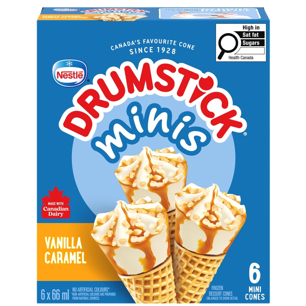 DRUMSTICK Cornets Minis Vanille Au Caramel 396 ml