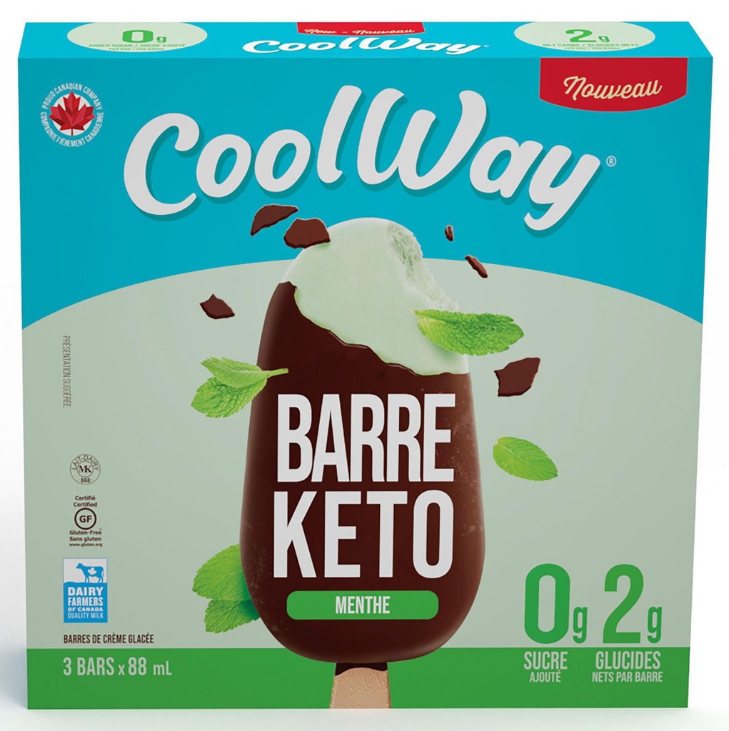 CoolWay Barre Keto Menthe 3 x 88ml