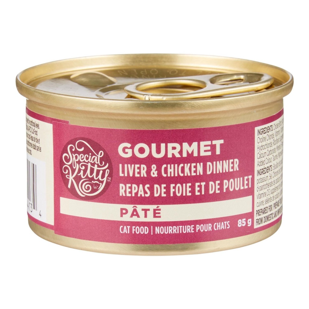 Pâtée pour chats Special Kitty Gourmet – Dîner au foie et au poulet, conserve de 85 G