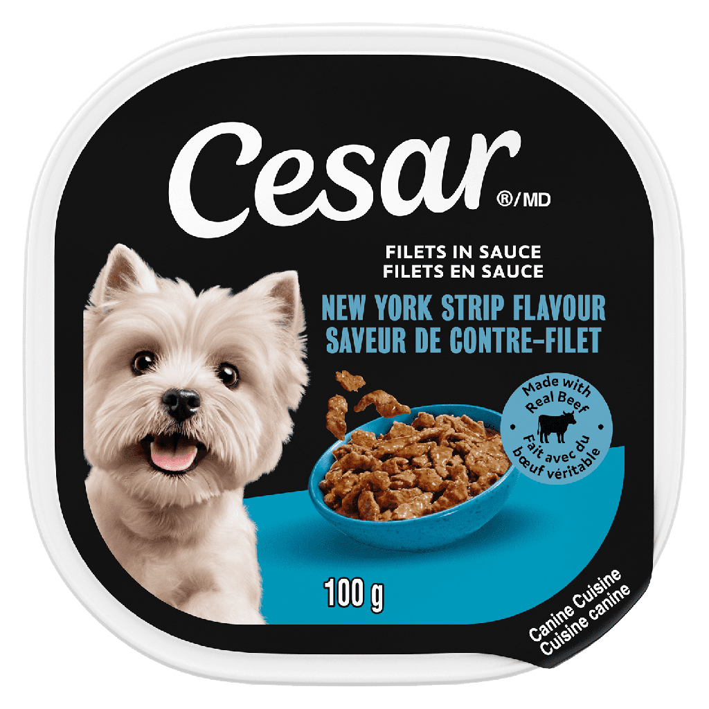 Nourriture humide pour chiens CESAR filets en sauce saveur de contre-filet