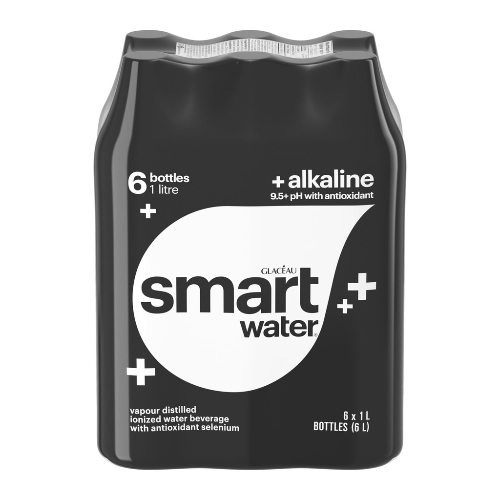 Glaceau Smartwater Bouteille Alcaline avec Antioxidant, 1 Liter, 6 Pack