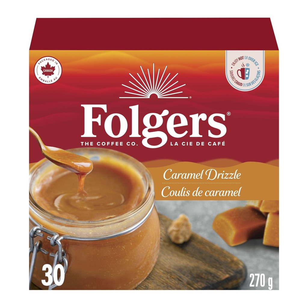Folgers Coulis de Caramel Capsules de Café K-Cup 30 Capsules