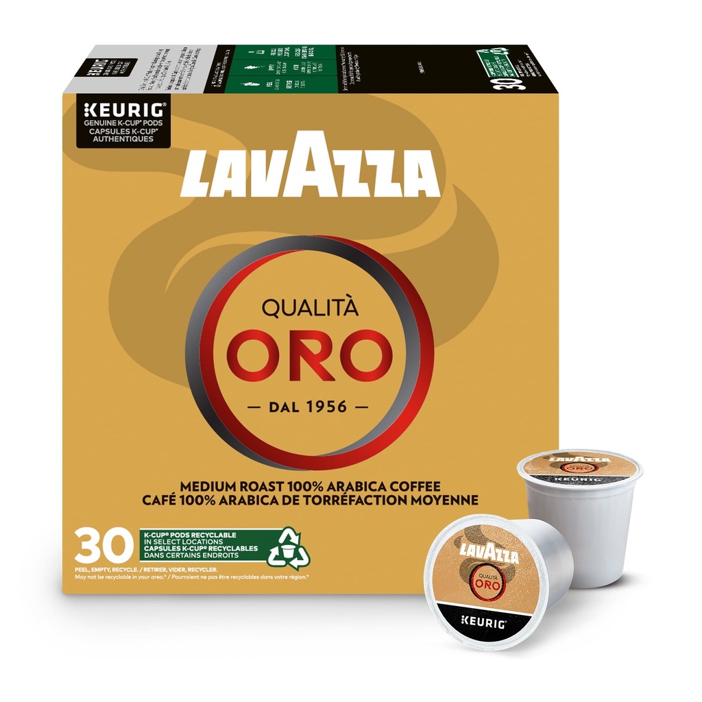 Lavazza Qualità Oro, Torréfaction Moyenne, Capsules de Café K-Cup