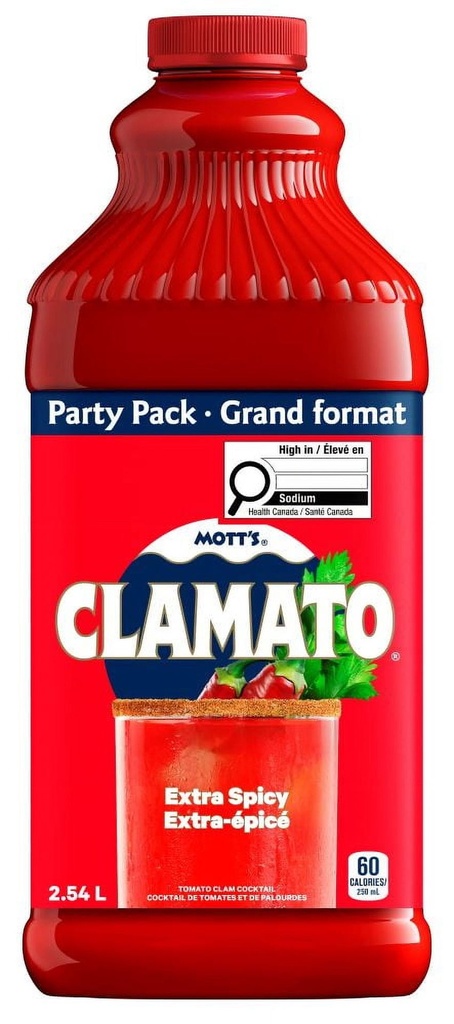 Clamato de Mott's Mott's Clamato Extra-Épicé 2.54L