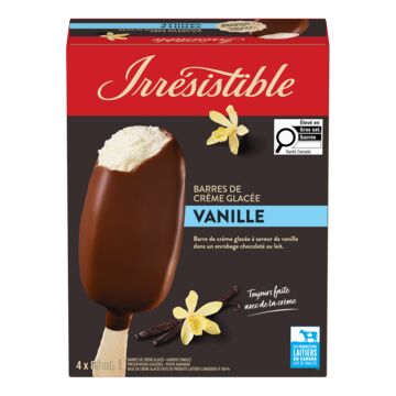 Irrésistible Barres de crème glacée à la vanille enrobée de chocolat