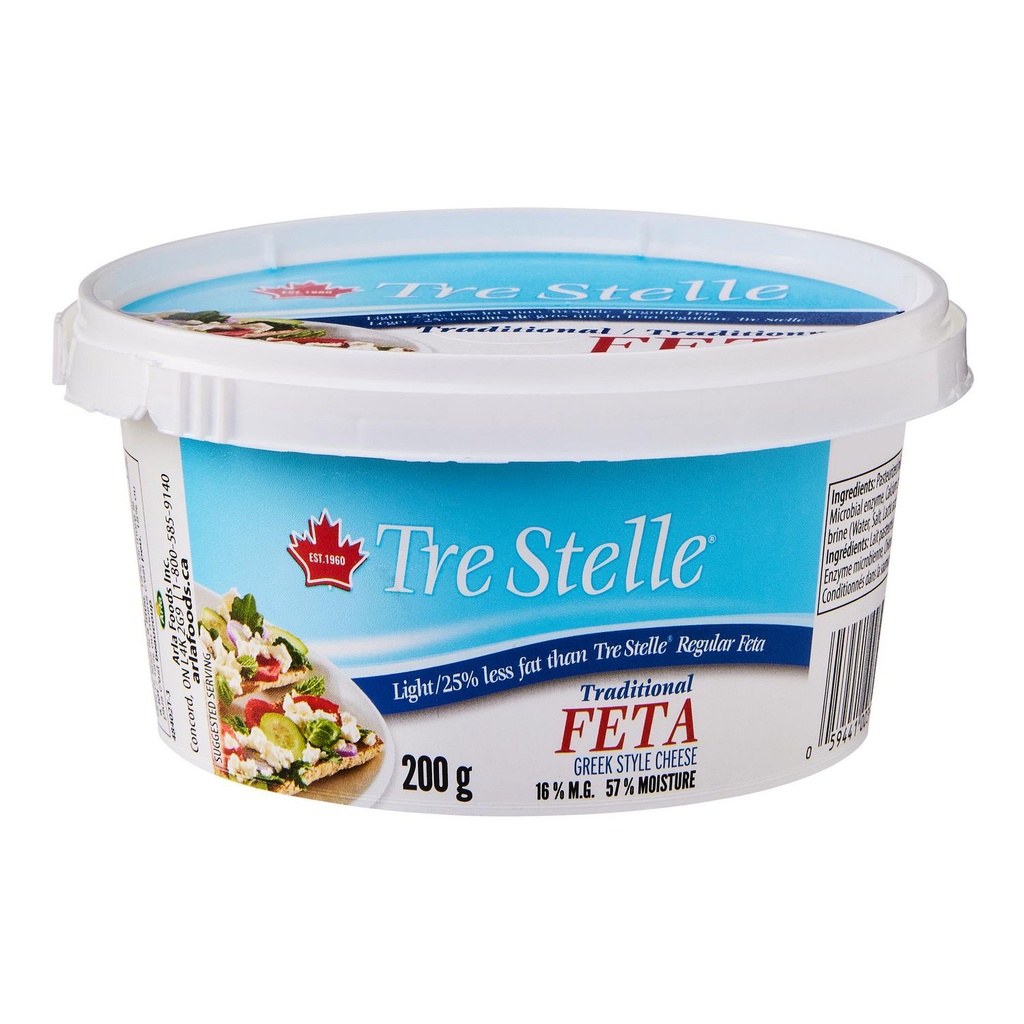 Fromage feta traditionnel léger Tre Stelle 200 g