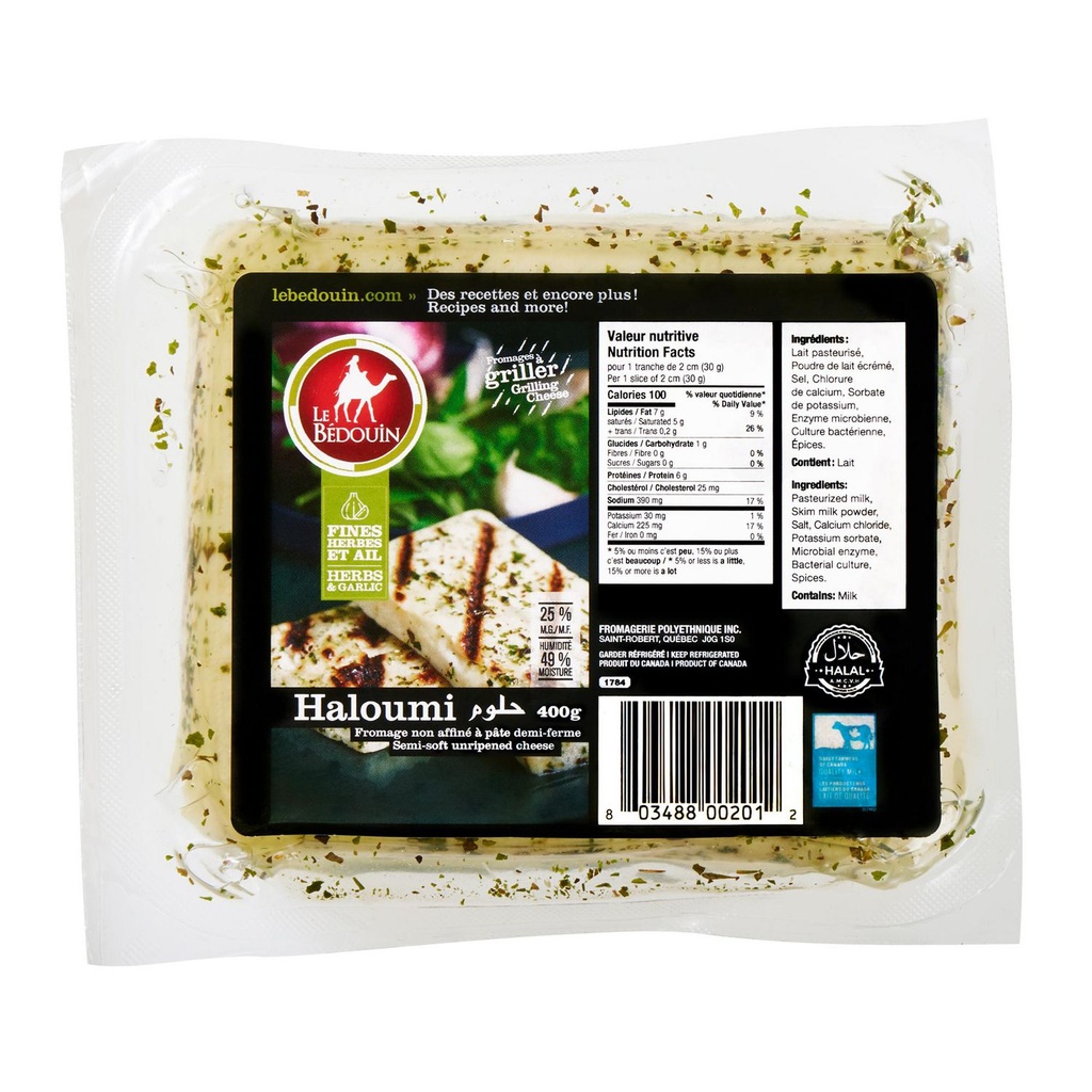 Fromage Haloumi aux fines herbes et à l’ail Le Bedouin