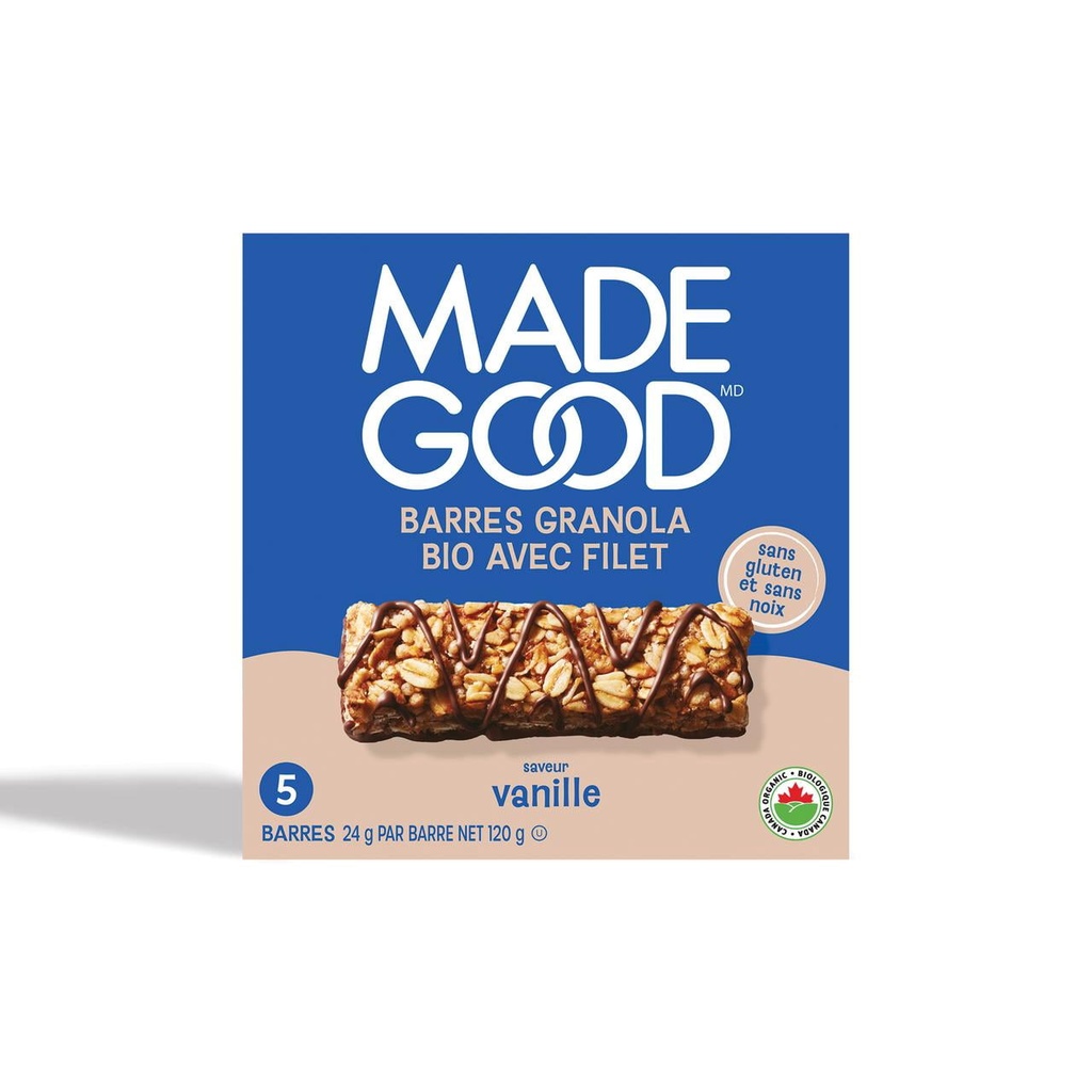 MadeGood Barres Granola à la Vanille avec Filet de Chocolat 5 Barres