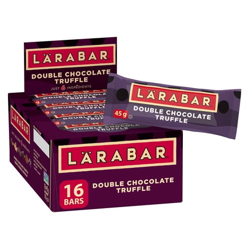 Lärabar Larabar Truffe Double Chocolat, Barres Énergétiques aux Fruits & Noix Sans Gluten et Véganes, 16 Barres