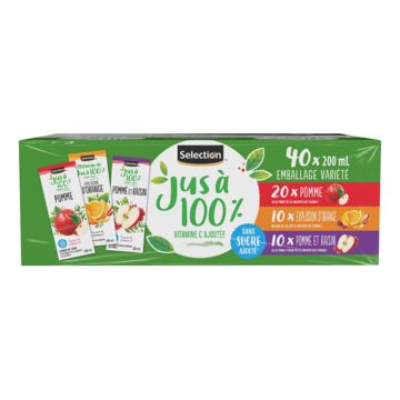 Selection Assortiment de boîtes de jus