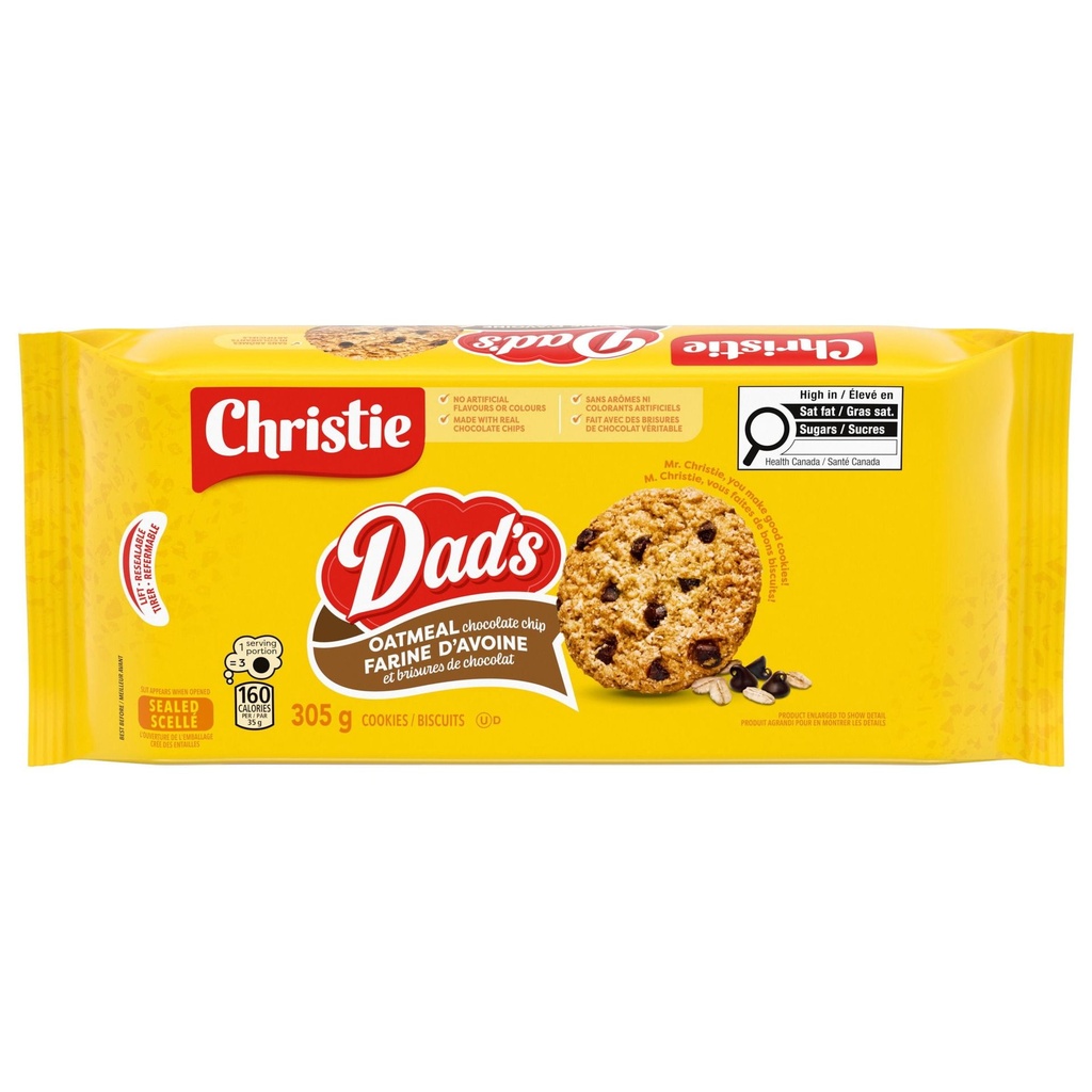 Biscuits DAD's farine d'avoine et brisures de chocolat