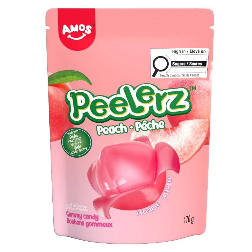 Peelerz - Bonbons gélifiés à la pêche, pelables, 170g