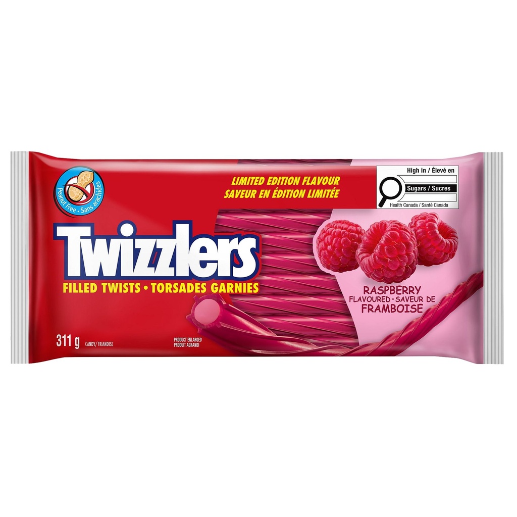 Torsades garnies TWIZZLERS framboise de 311 g