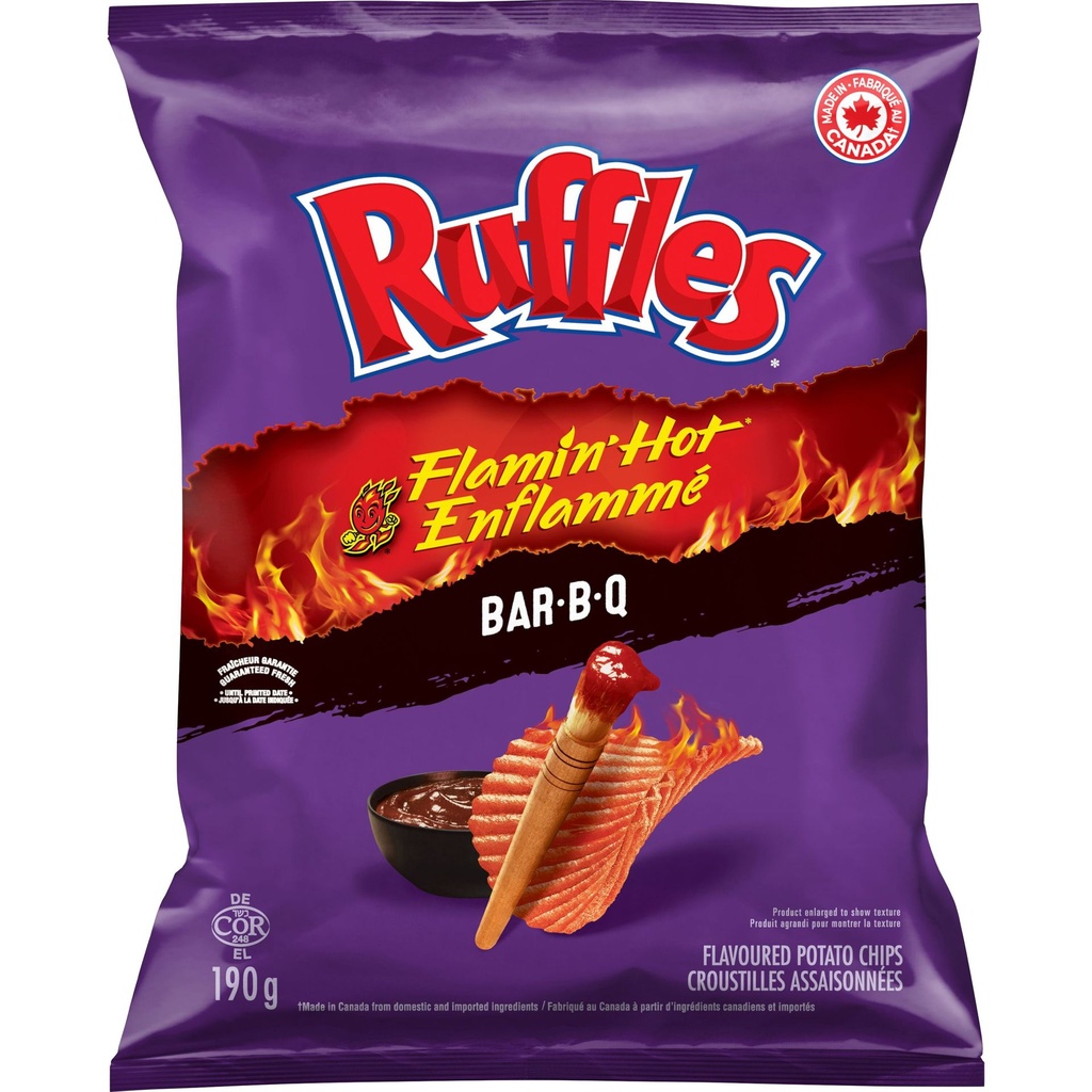 Ruffles Croustilles Saveur Enflammé Bar-B-Q