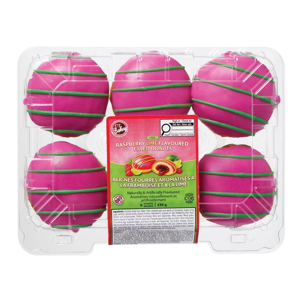 Beignes aromatisés aux framboises et à la lime CT Bakery
