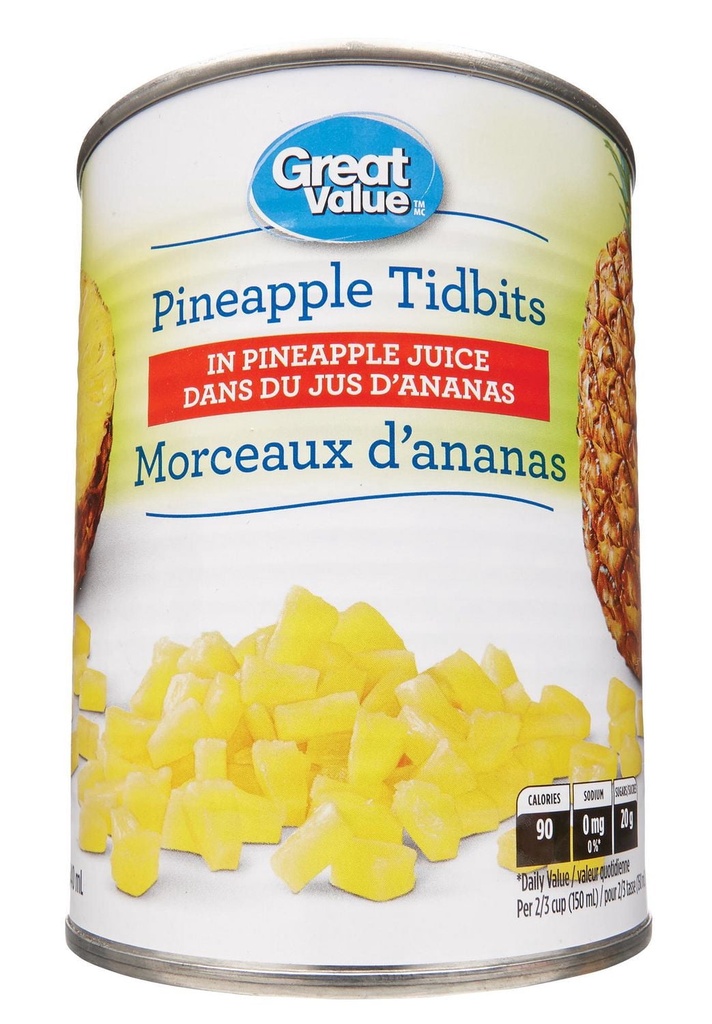Great Value Morceaux d'Ananas