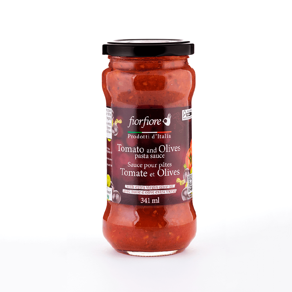 Fiorfiore Sauce pour pâtes aux tomates et olives 341ML