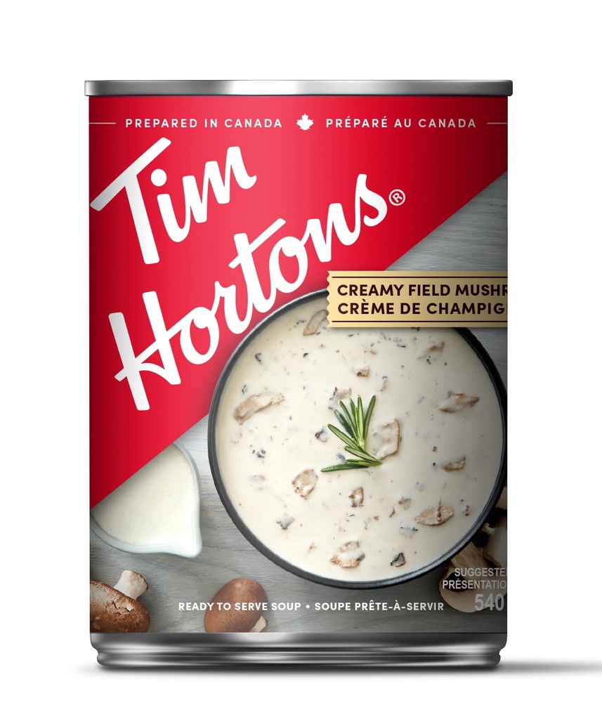 Crème de champignons Tim Hortons, conserve de 540 mL, soupe riche et crémeuse du Canada